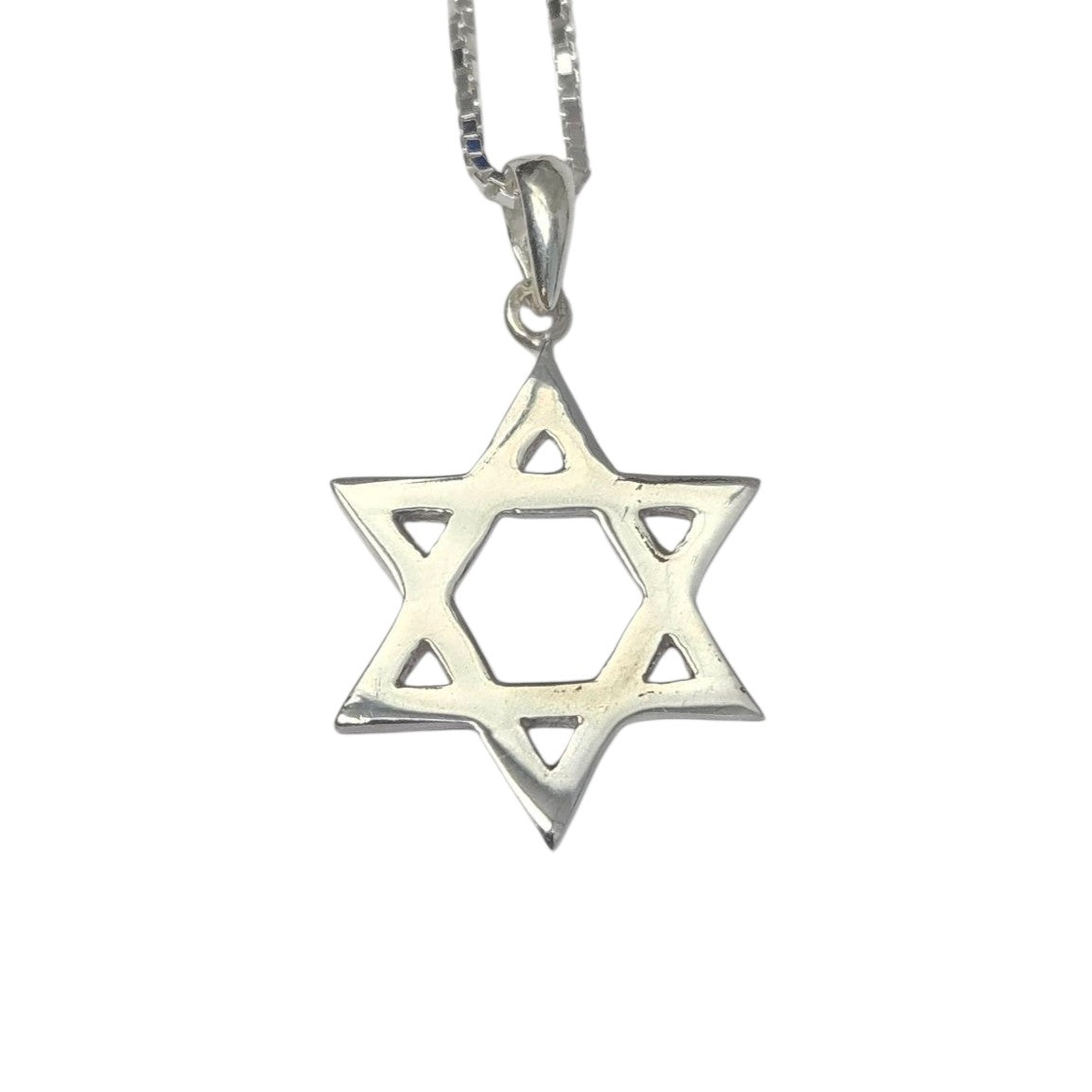 Sterling Silver Classic Star of David Necklace Men's