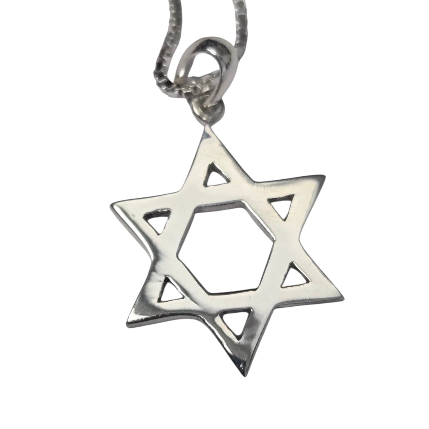 Sterling Silver Classic Star of David Necklace Men's