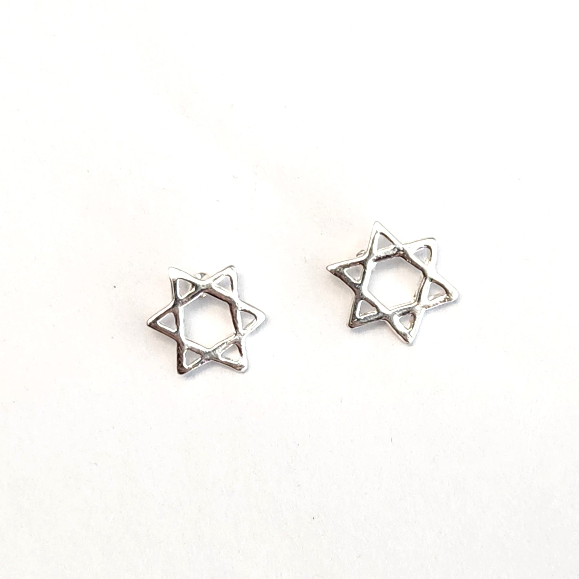 Sterling Silver Jewish Star of David Stud Earrings