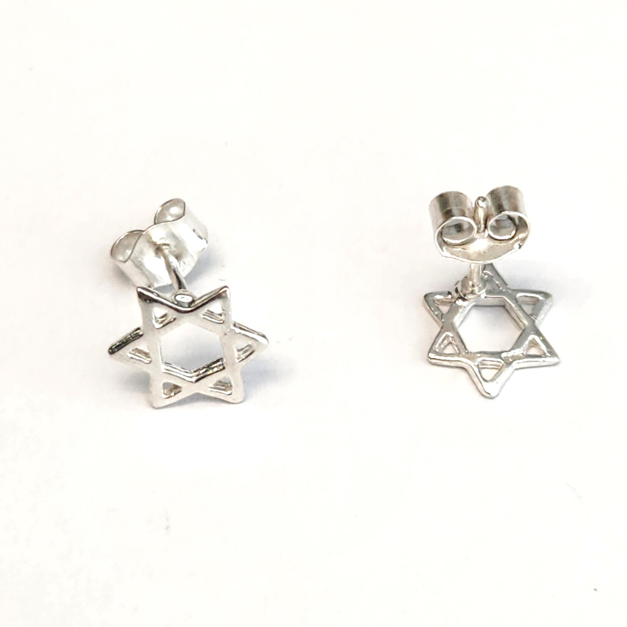 Sterling Silver Jewish Star of David Stud Earrings