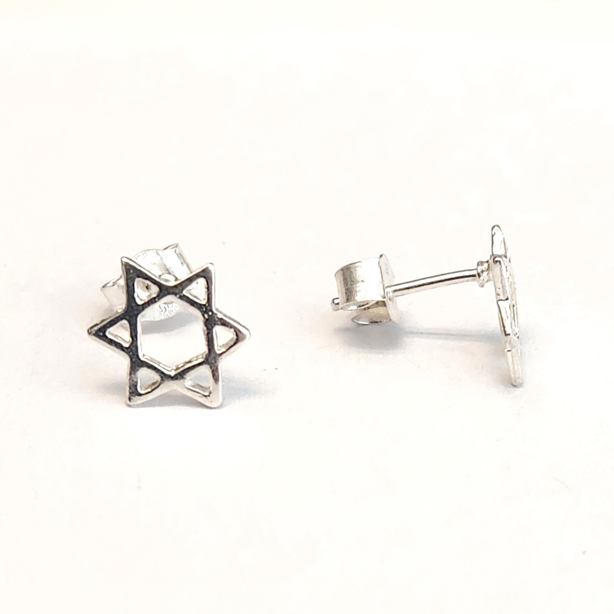 Sterling Silver Jewish Star of David Stud Earrings