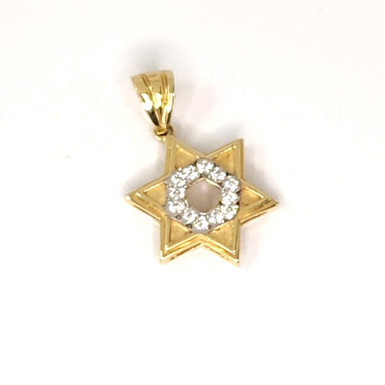14k yellow gold Diamond Star of David Pendant 1/4 carat