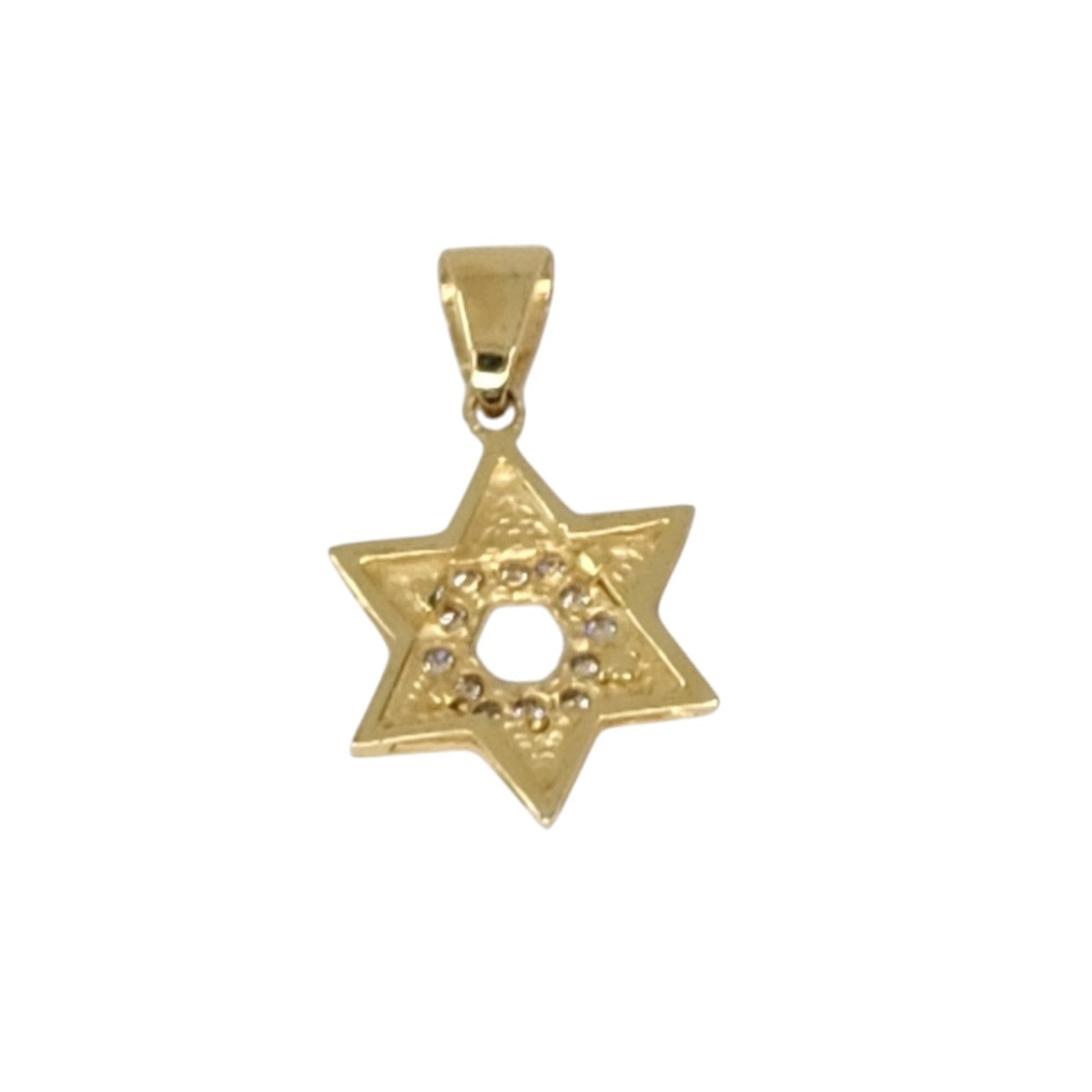 14k yellow gold Diamond Star of David Pendant 1/4 carat
