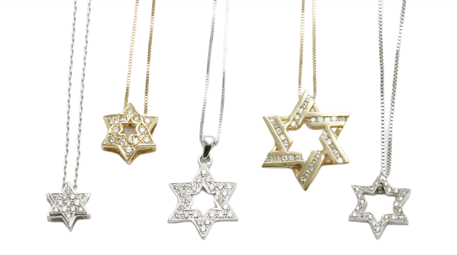 Diamond Jewish Star of David Pendants