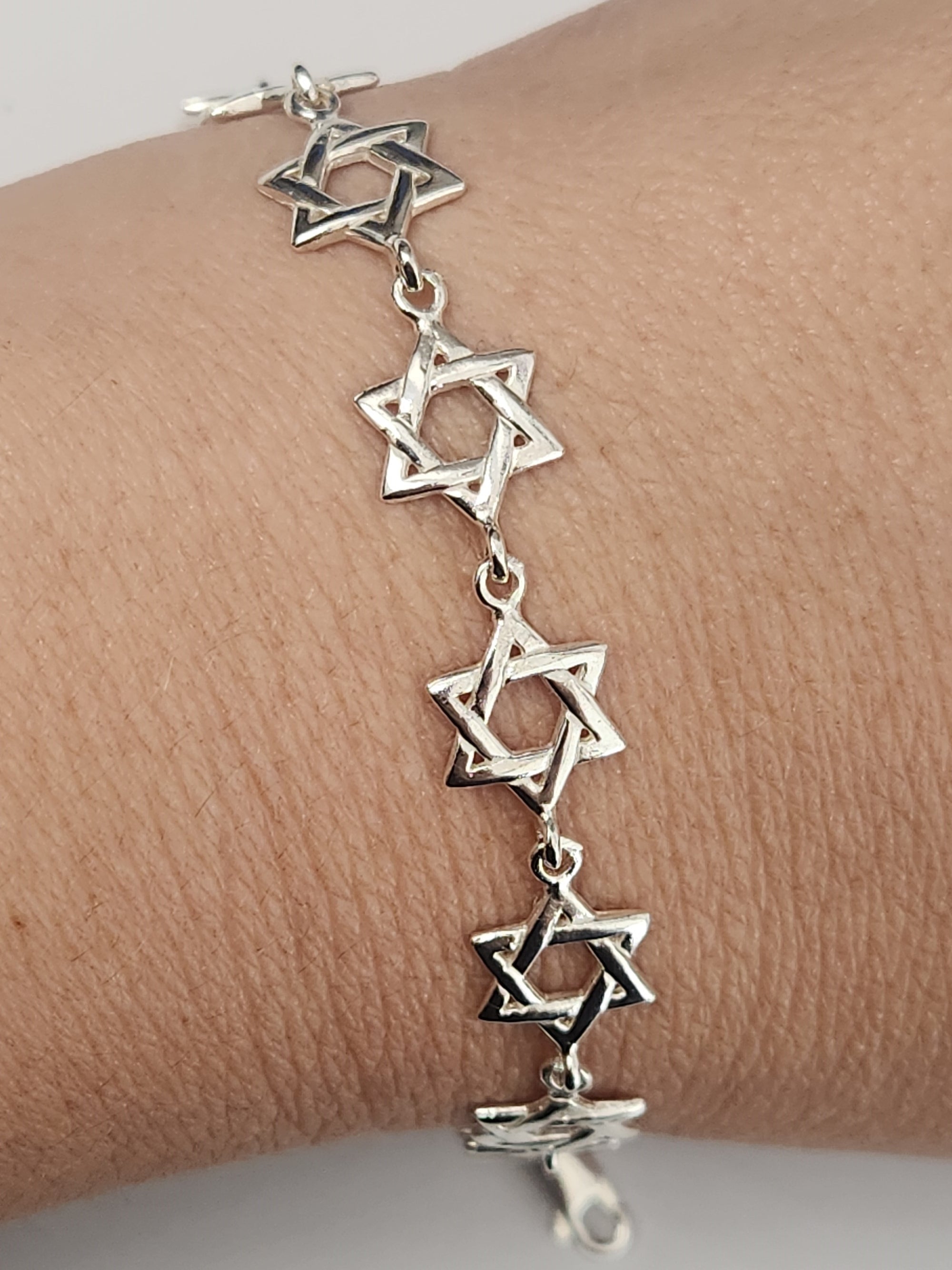 Sterling Silver Jewish Star of David Bracelet
