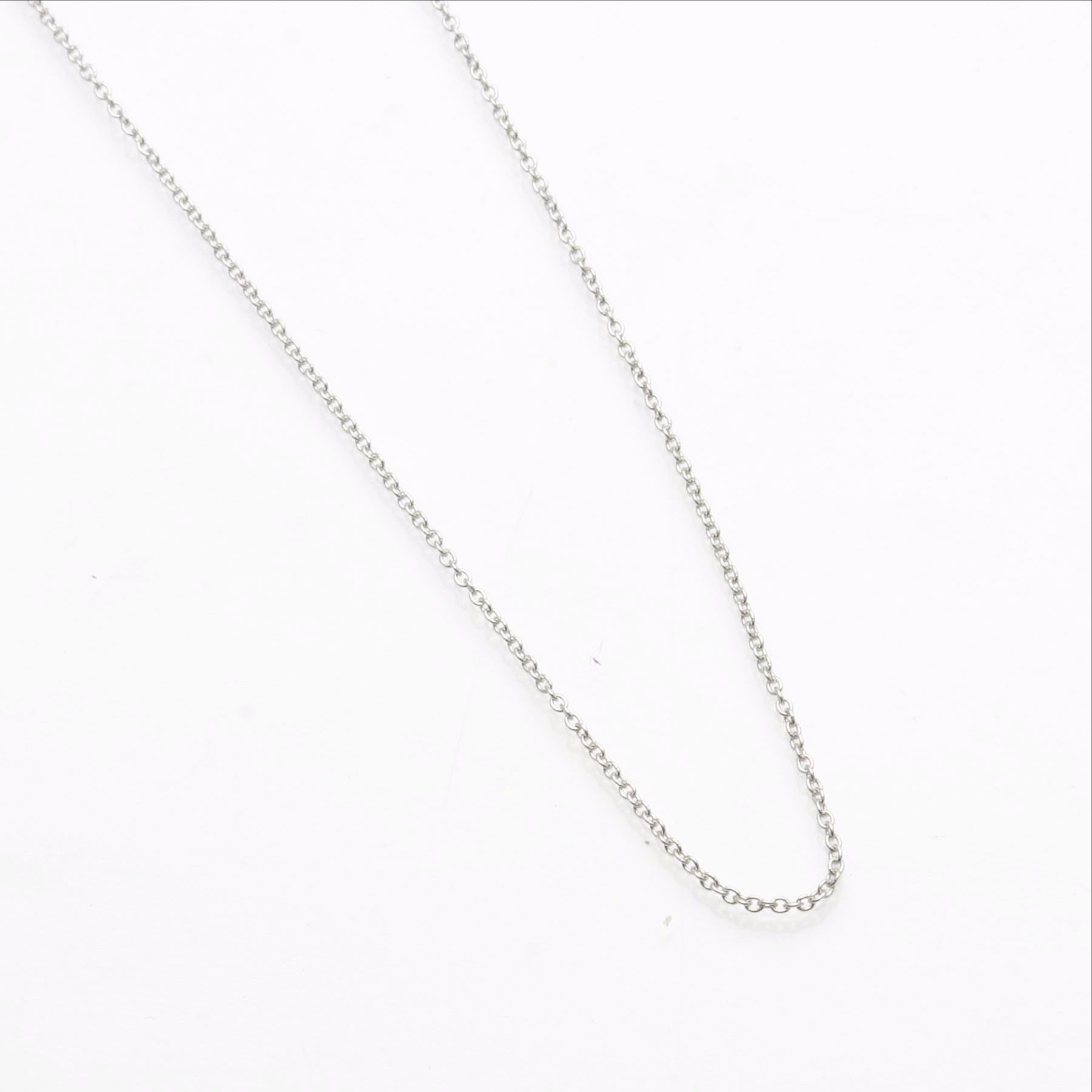 14k White gold Cable Link Chain Lightweight - JewelryJudaica
