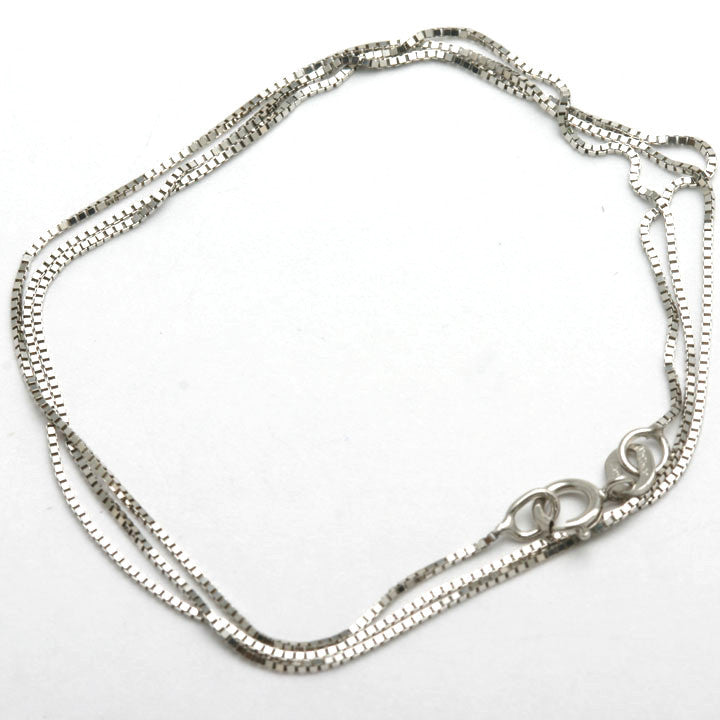 14k White gold Box Chain - JewelryJudaica