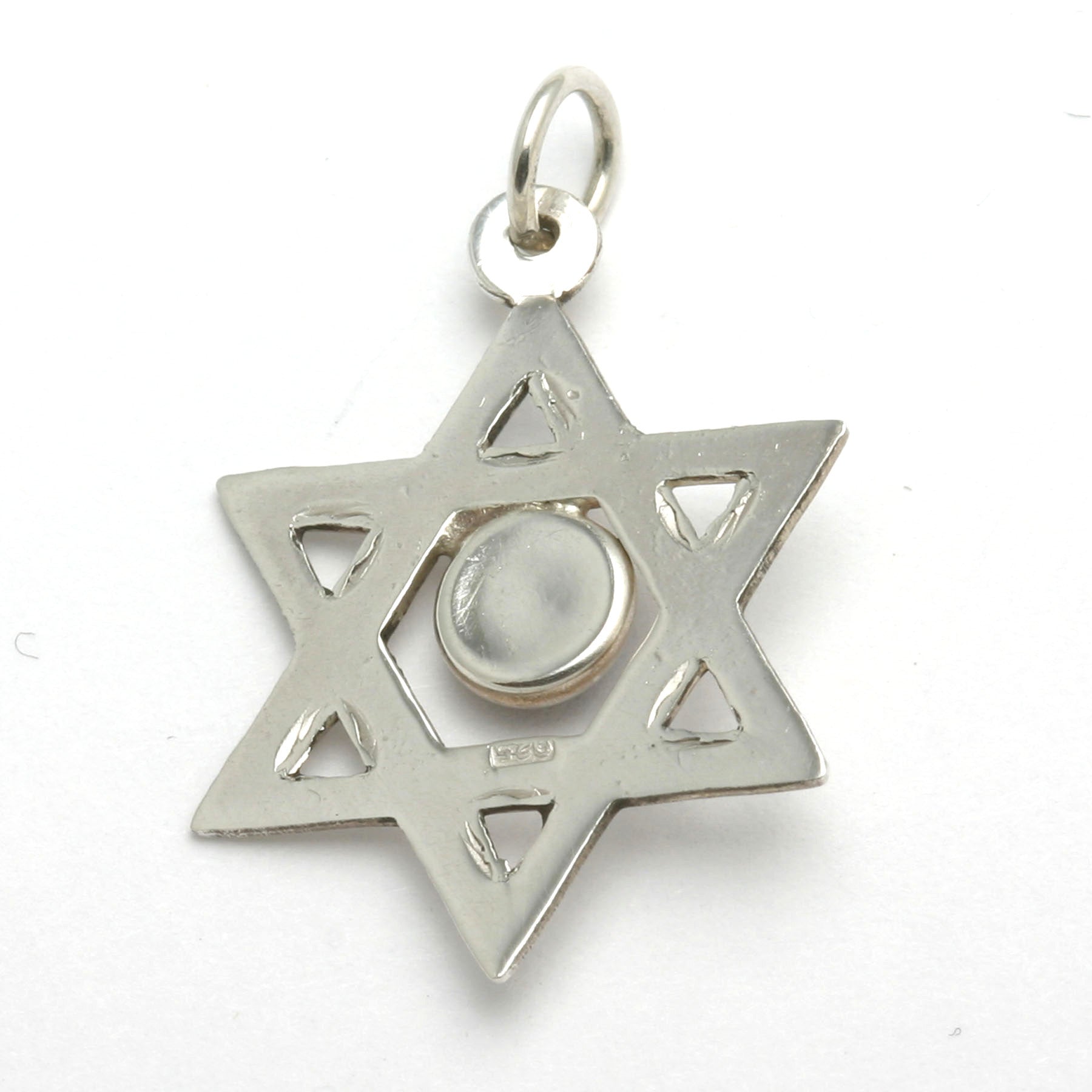 Sterling Silver Carnelian Star of David Pendant - JewelryJudaica