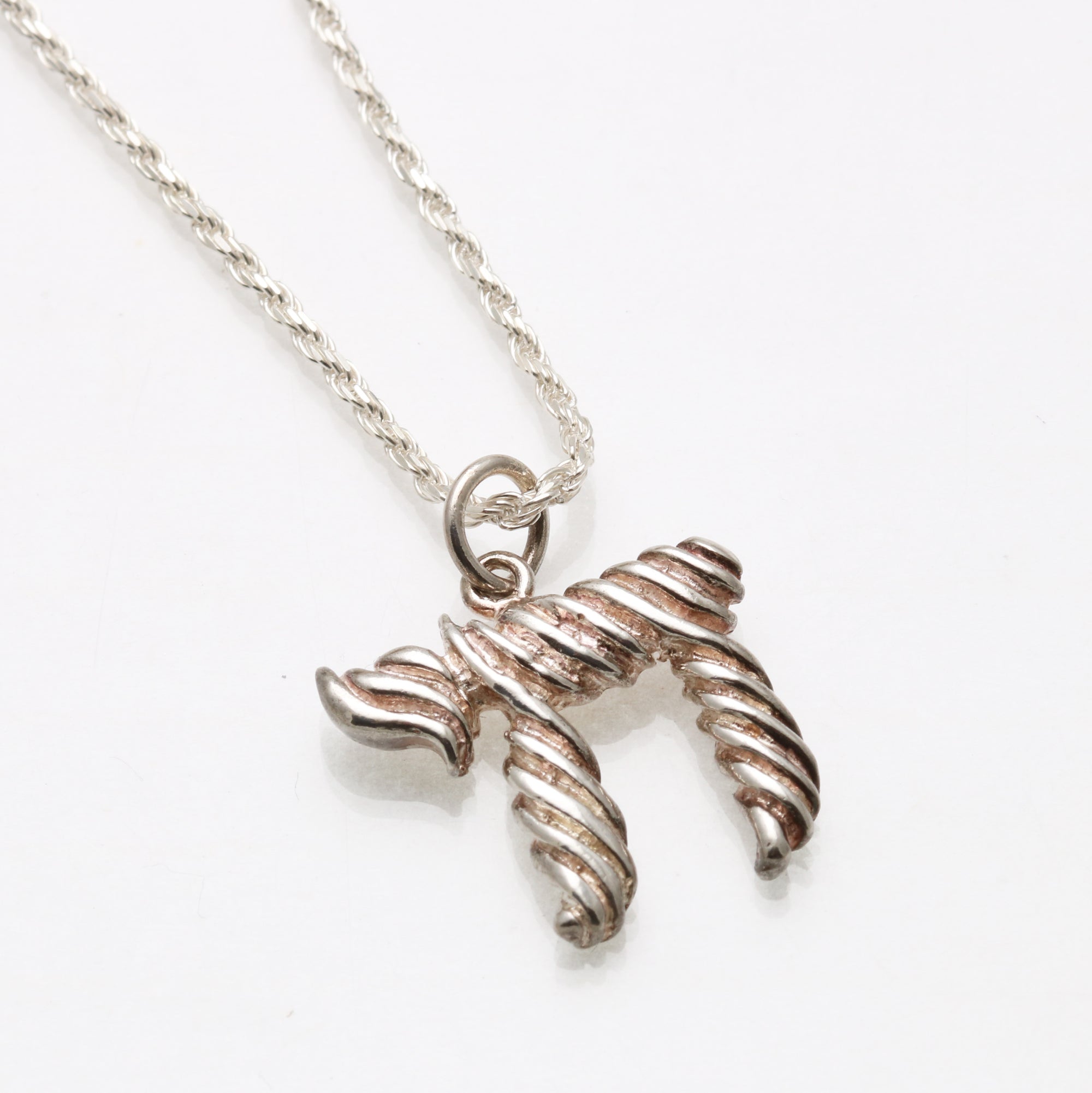Sterling Silver Striped Chai Necklace