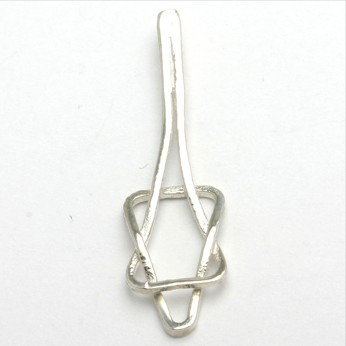 Sterling Silver Star of David Pendant Elongated - JewelryJudaica