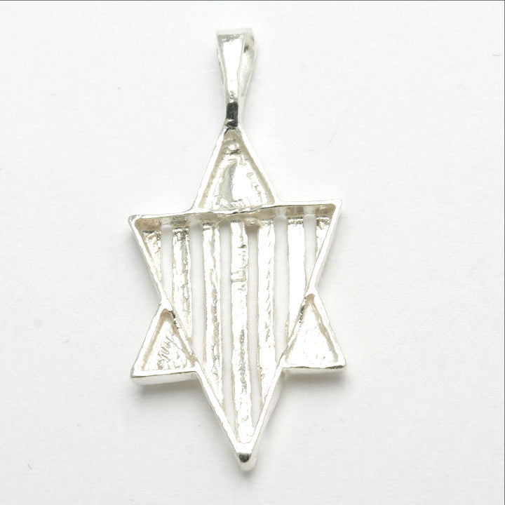 Sterling Jewish Star of David Silver Modern - JewelryJudaica