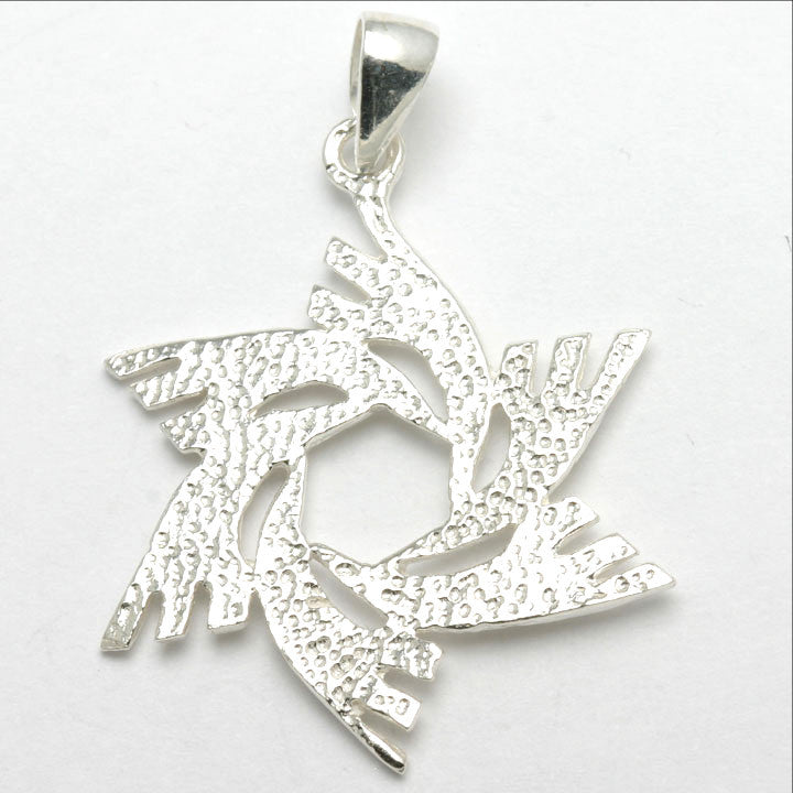 Sterling Silver Star of David Olive Branch Large - JewelryJudaica