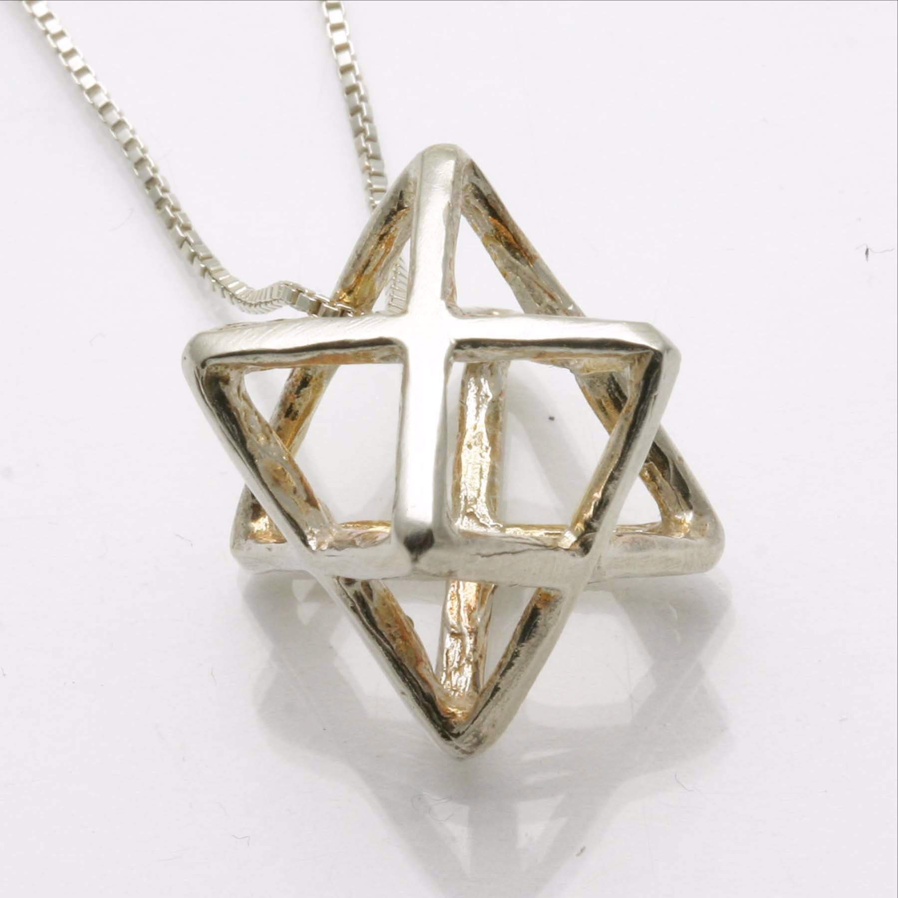 Sterling Silver Jewish Star of David Merkava Necklace - JewelryJudaica