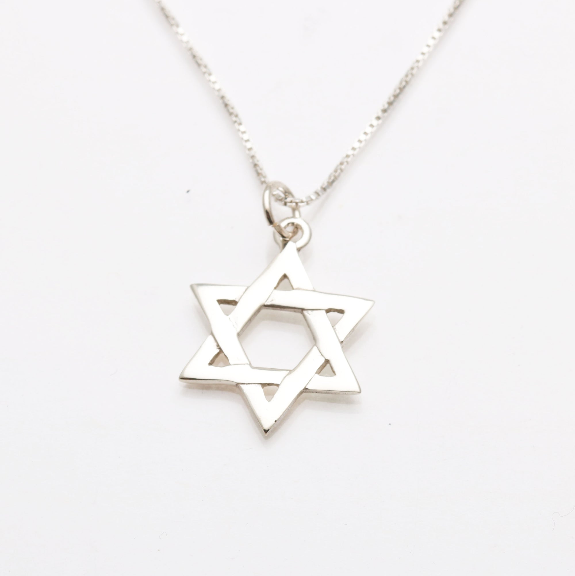 Sterling Silver Woven Star of David Necklace