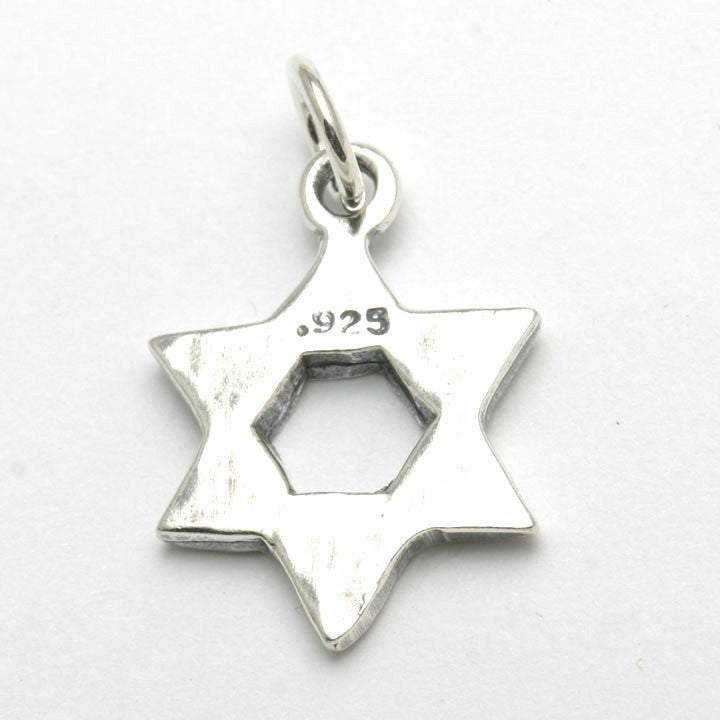 Sterling Silver Jewish Star of David Pendant woven engraved - JewelryJudaica