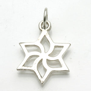Sterling Silver Solid Star of David Swirl Pendant - JewelryJudaica