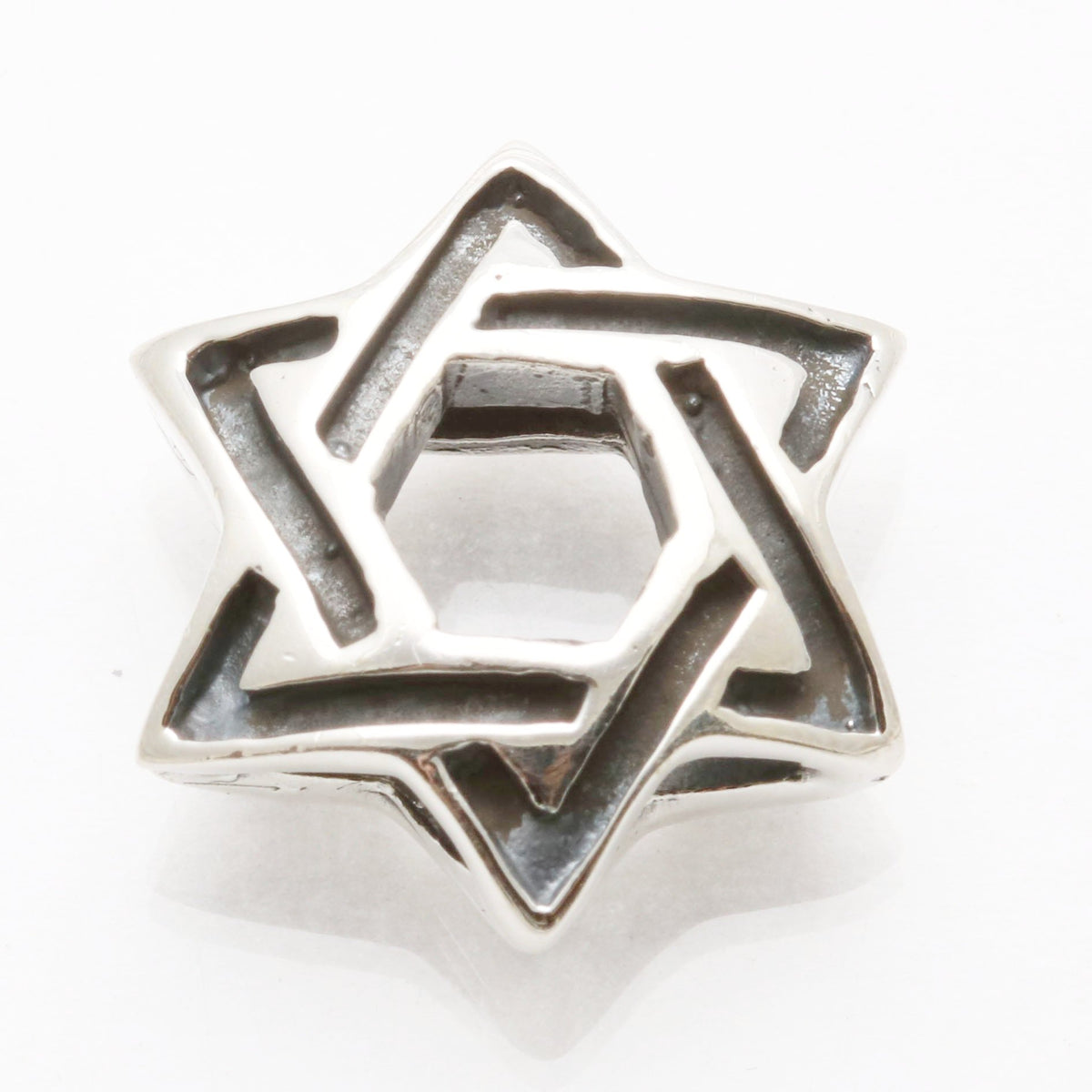 Sterling Silver Woven Star of David Pendant Slide Double Sided - JewelryJudaica
