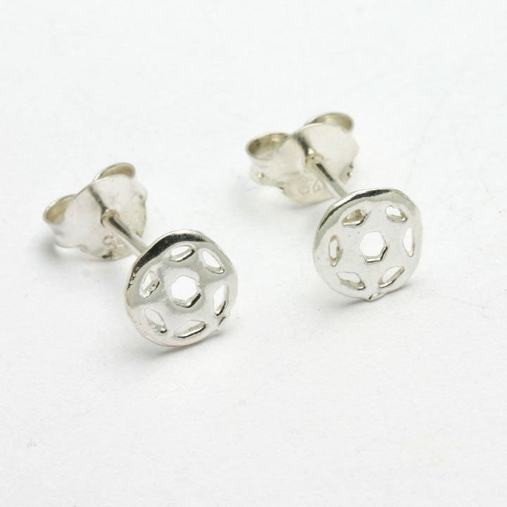 Sterling Silver Jewish Star of David Stud Earrings Encircled - JewelryJudaica