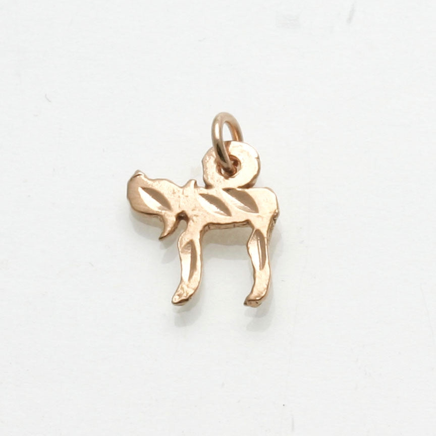 14k Rose Gold Chai Pendant Small Diamond Cut - JewelryJudaica
