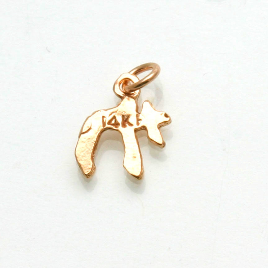 14k Rose Gold Chai Pendant Small - JewelryJudaica