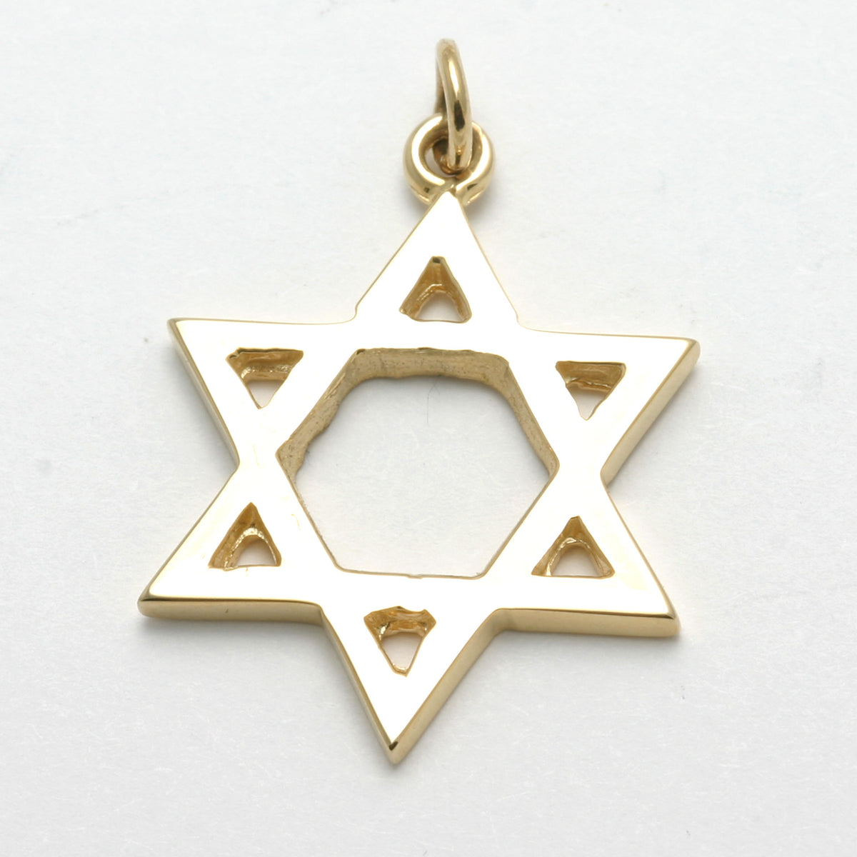 14k Yellow Gold Jewish Star of David Traditional Modern Solid - JewelryJudaica