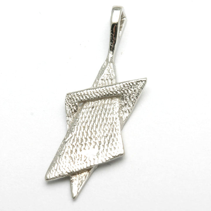14k White Gold Modern Jewish Star of David Pendant - JewelryJudaica