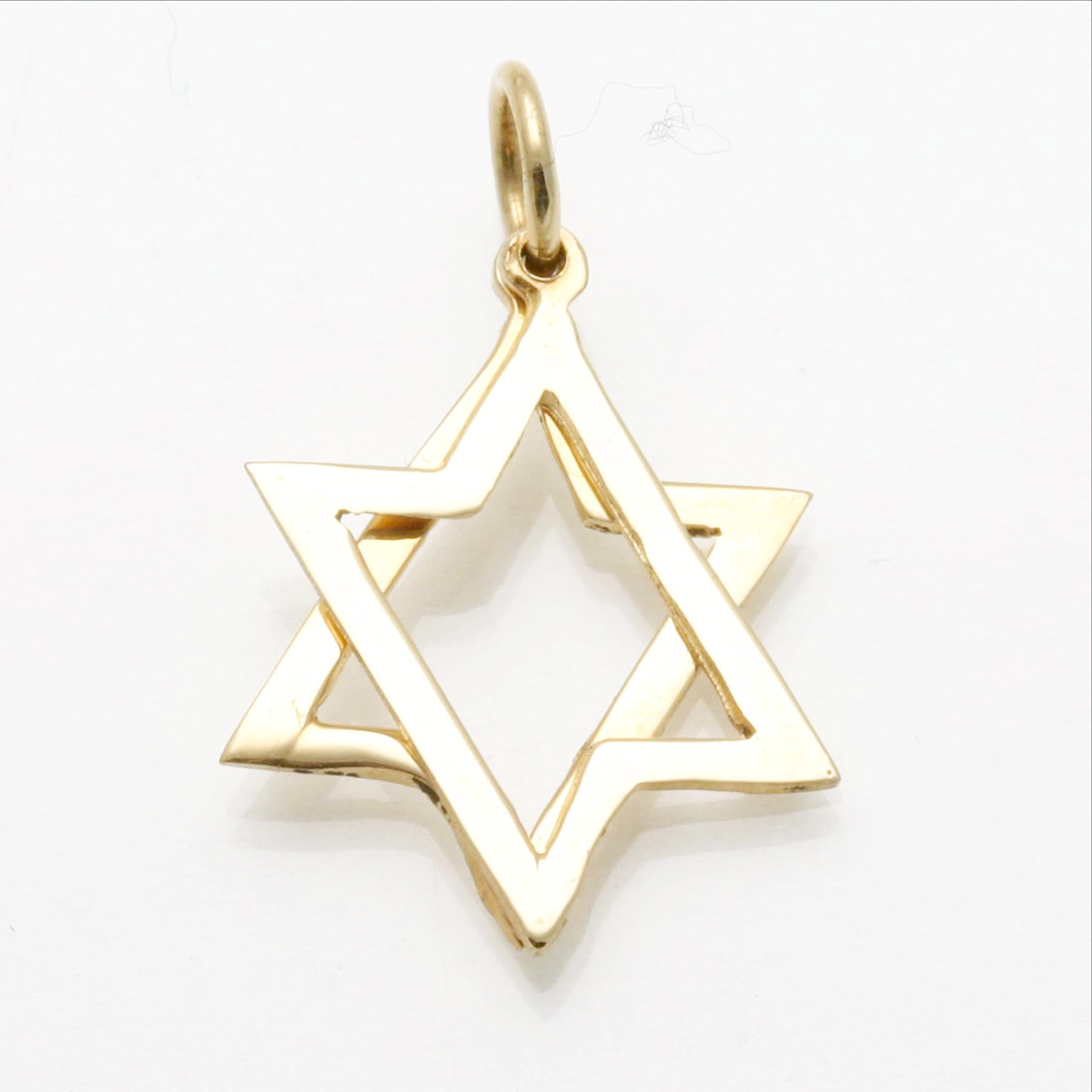 14k Yellow gold Kinetic Jewish Star of David Pendant - JewelryJudaica