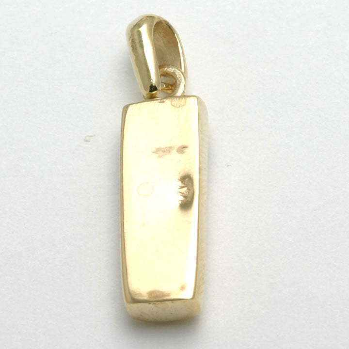 14k Yellow Gold Mezuzah Pendant Shadai Modern Made in Israel - JewelryJudaica