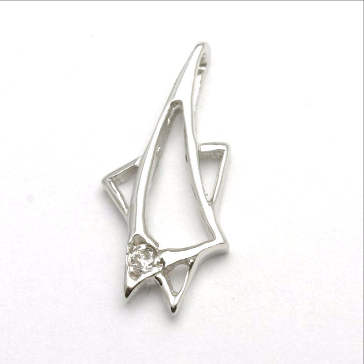 14k White Gold Star of David Diamond Pendant - JewelryJudaica