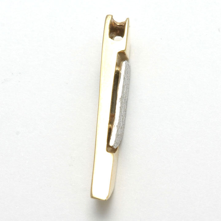 14k Yellow & White gold Mezuzah Pendant Shin Modern - JewelryJudaica