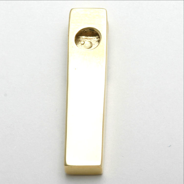 14k Yellow & White gold Mezuzah Pendant Shin Large - JewelryJudaica
