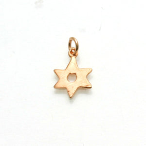 14k Rose gold Small Woven Star of David Pendant - JewelryJudaica