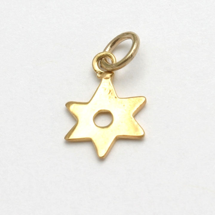 14k Yellow gold Small Star of David Pendant - JewelryJudaica