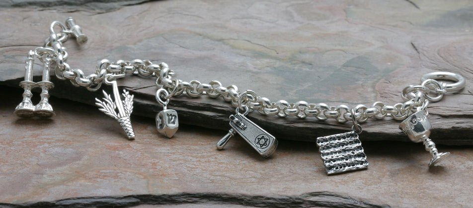 Sterling Silver Holiday Charm Bracelet - JewelryJudaica