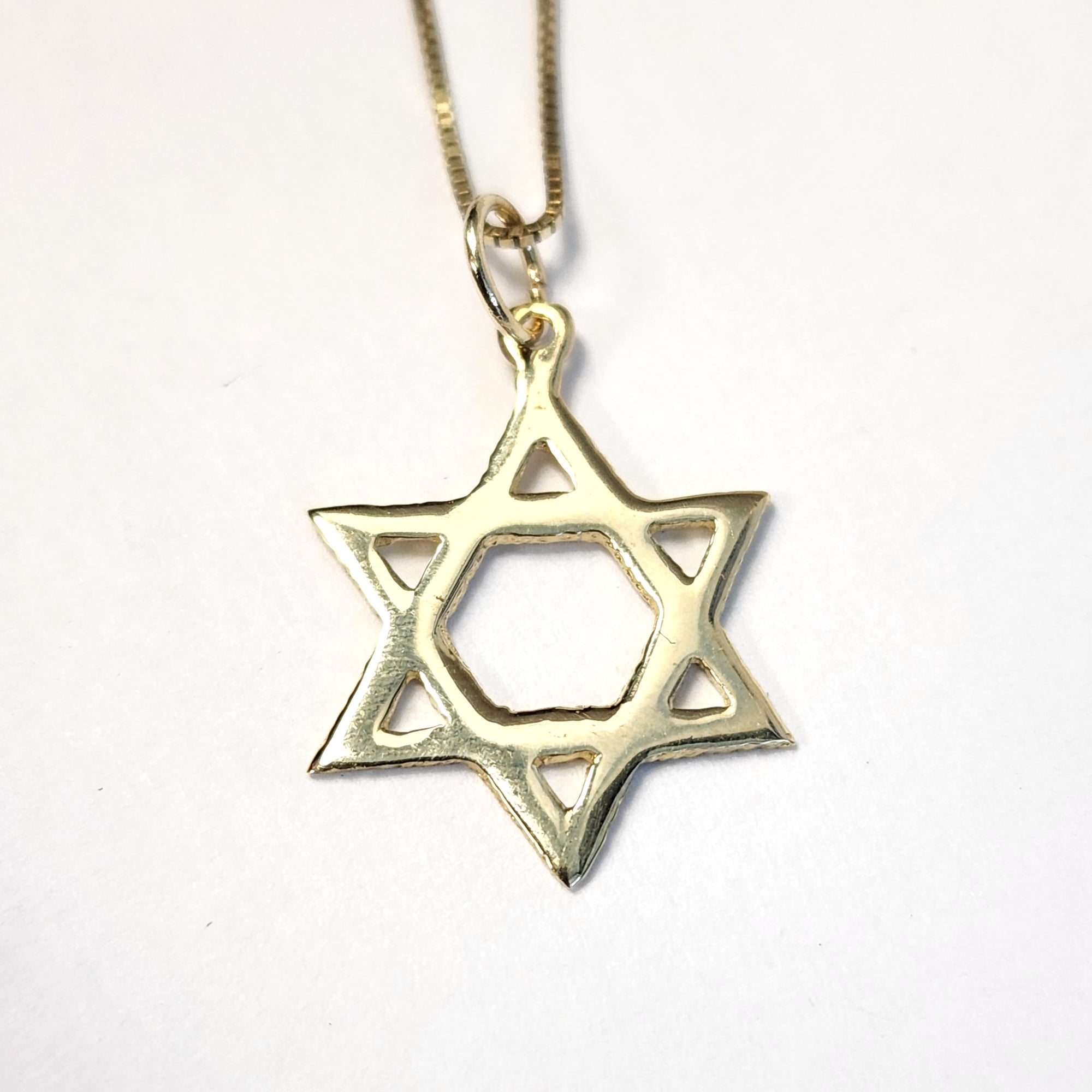14k Yellow gold Classic Star of David Necklace