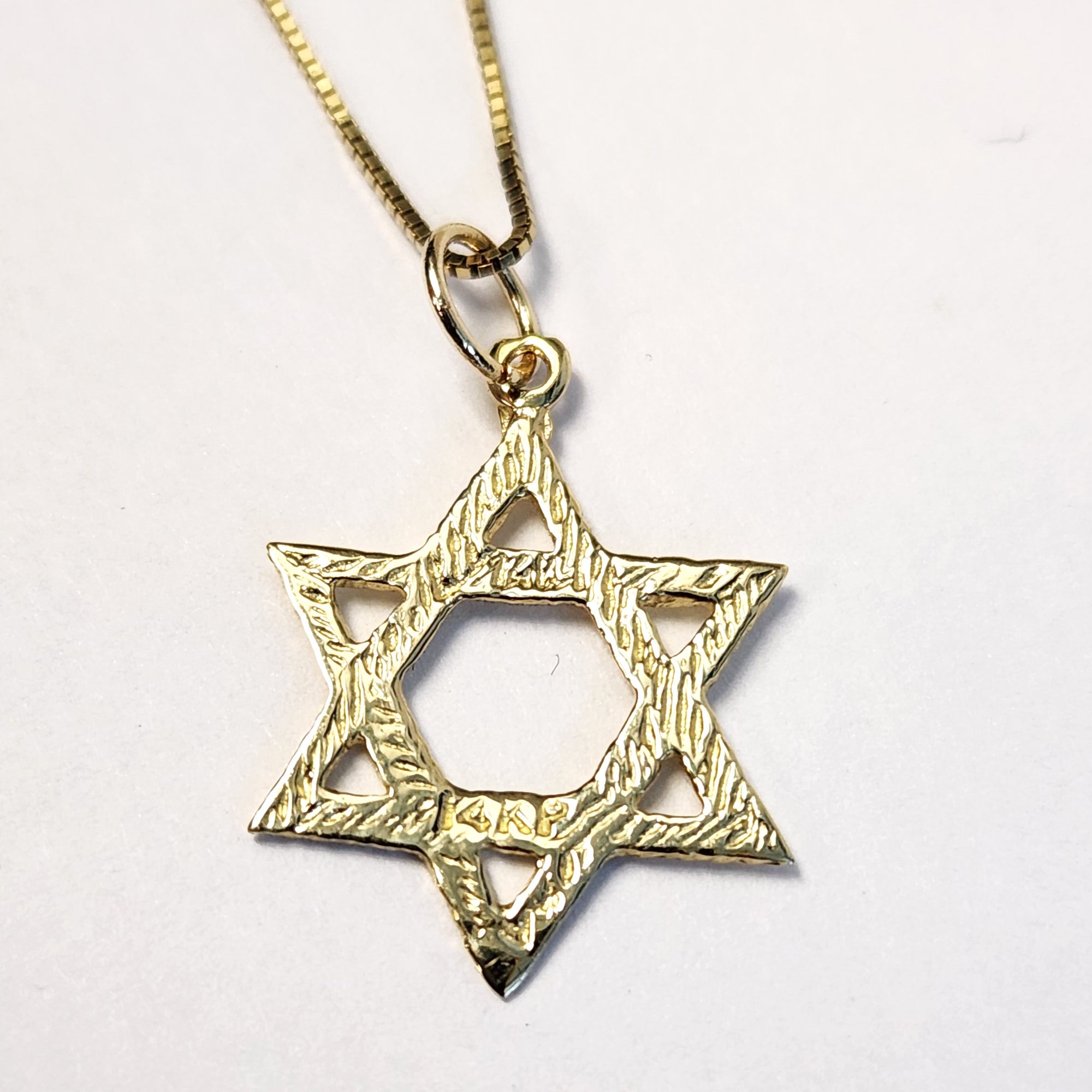 14k Yellow gold Classic Star of David Necklace