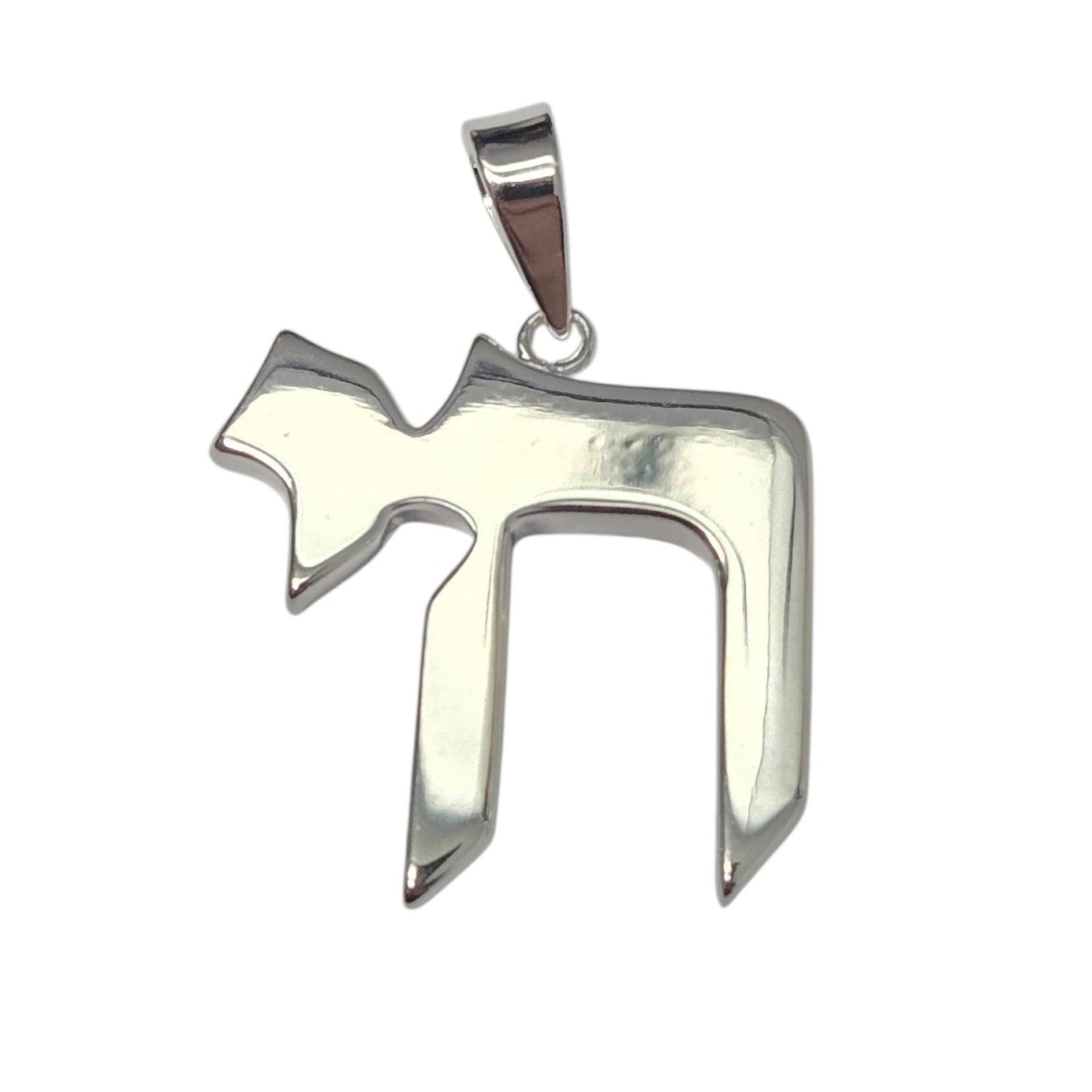 Sterling Silver Chai Pendant Large Solid