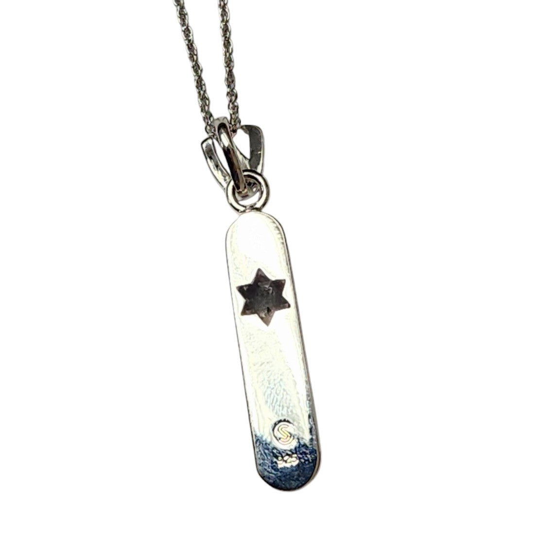 Sterling Silver Mezuzah Shin Filigree Necklace
