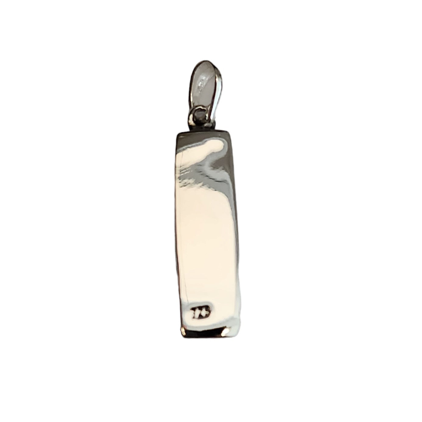 Sterling Silver Modern Mezuzah Pendant Shin Rectangle