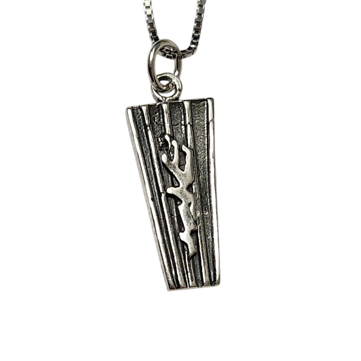 Sterling Silver Mezuzah Shadai Oxidized Necklace