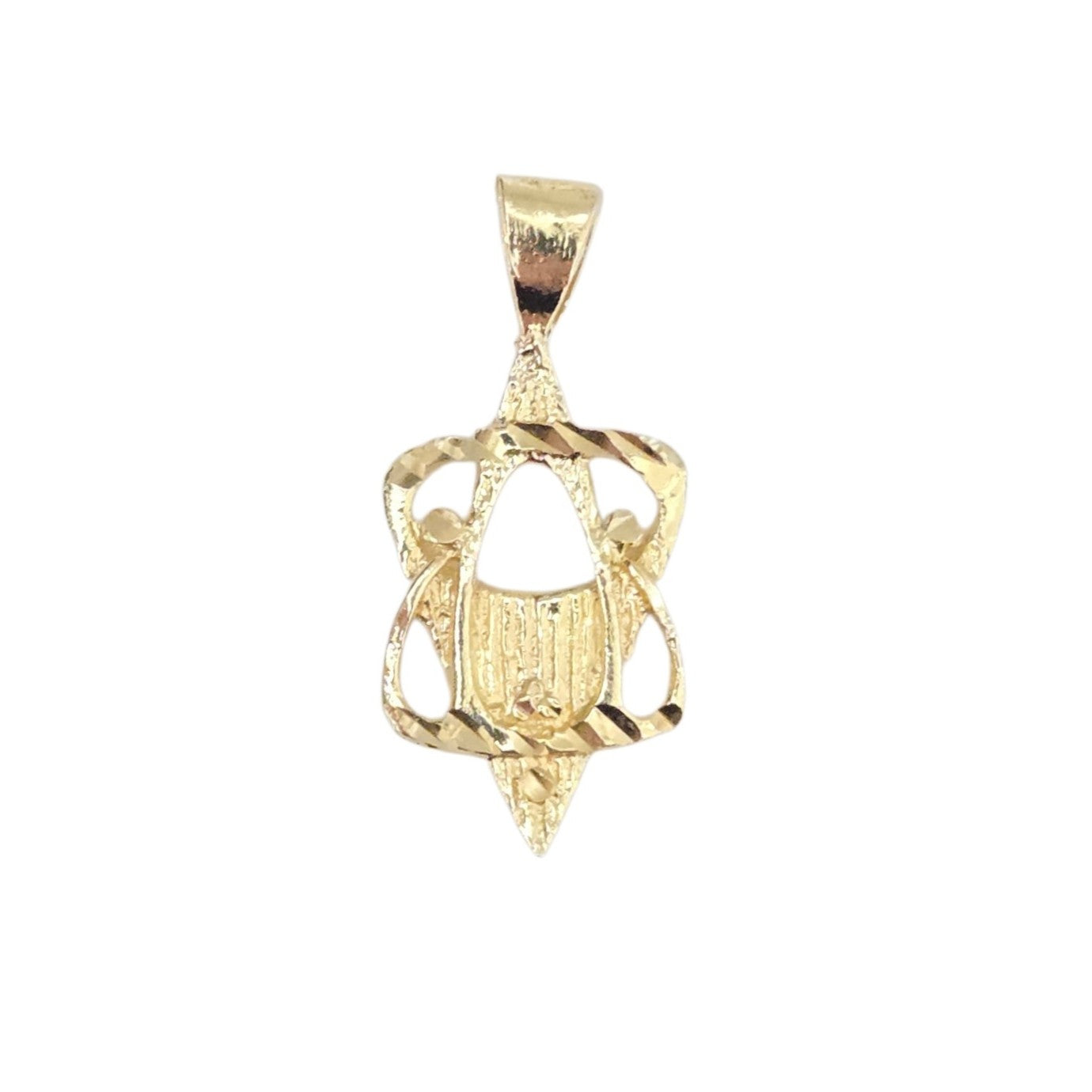 14k Yellow Gold Modern Jewish Star of David Pendant