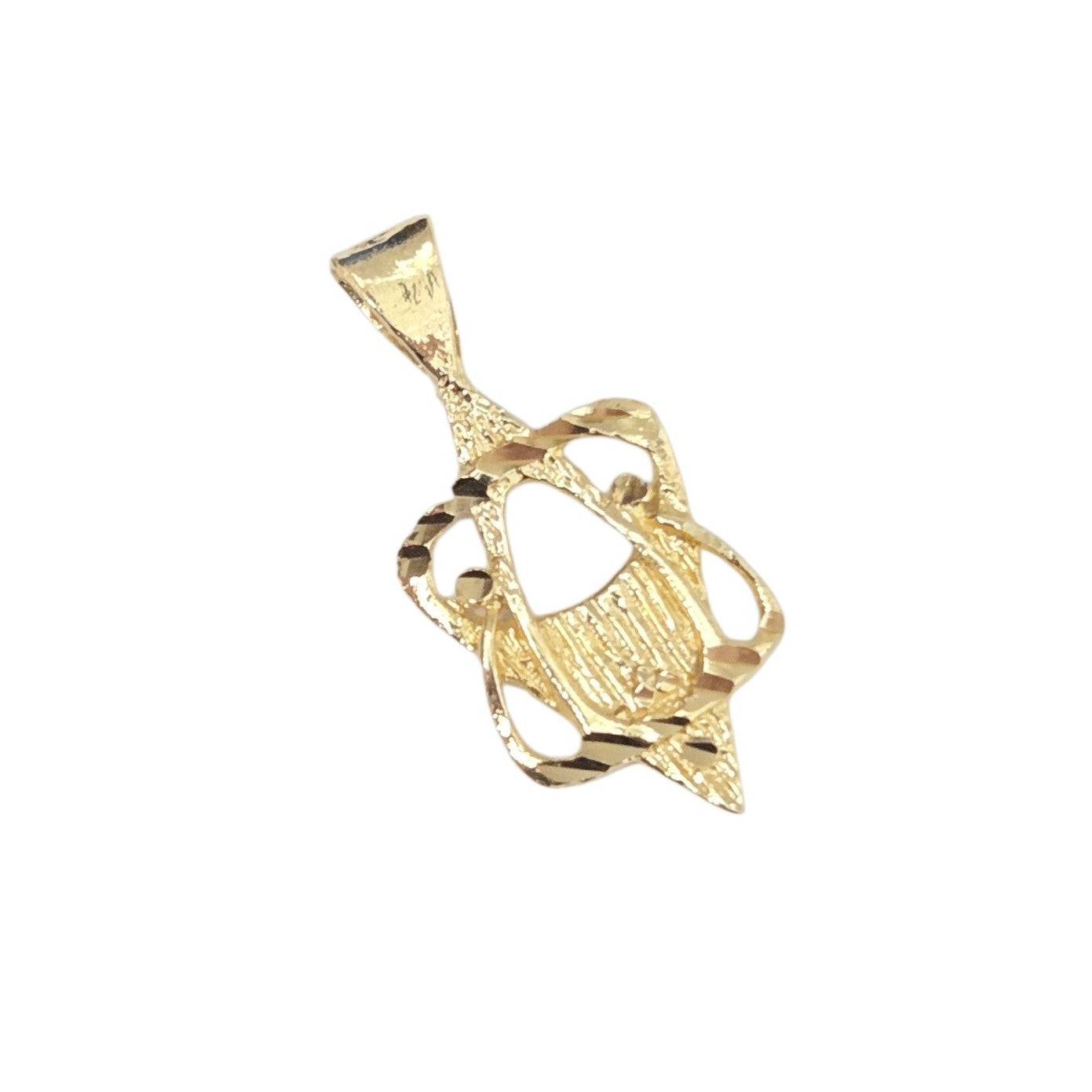 14k Yellow Gold Modern Jewish Star of David Pendant