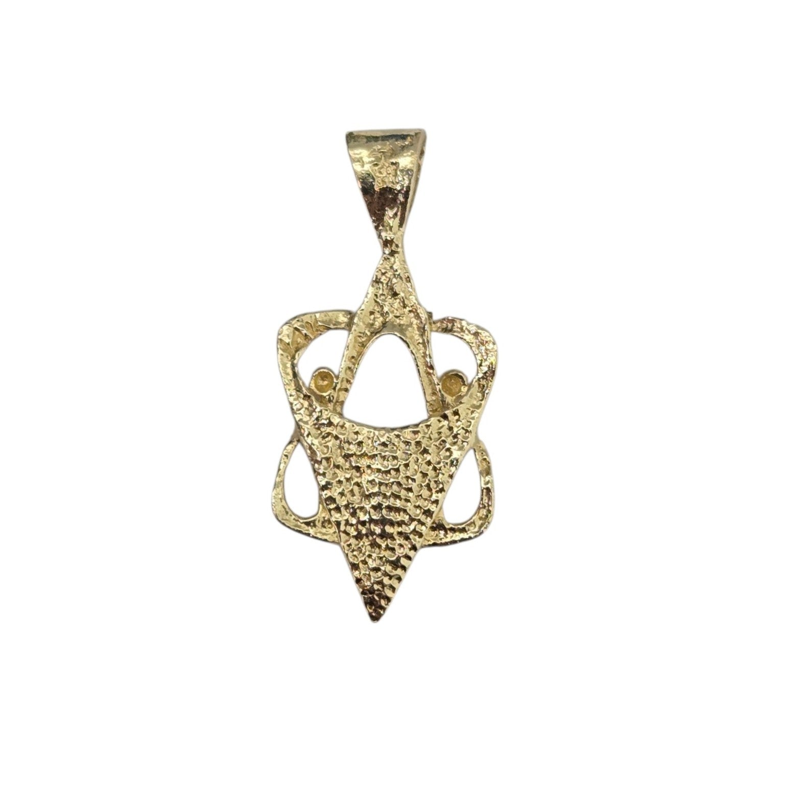 14k Yellow Gold Modern Jewish Star of David Pendant