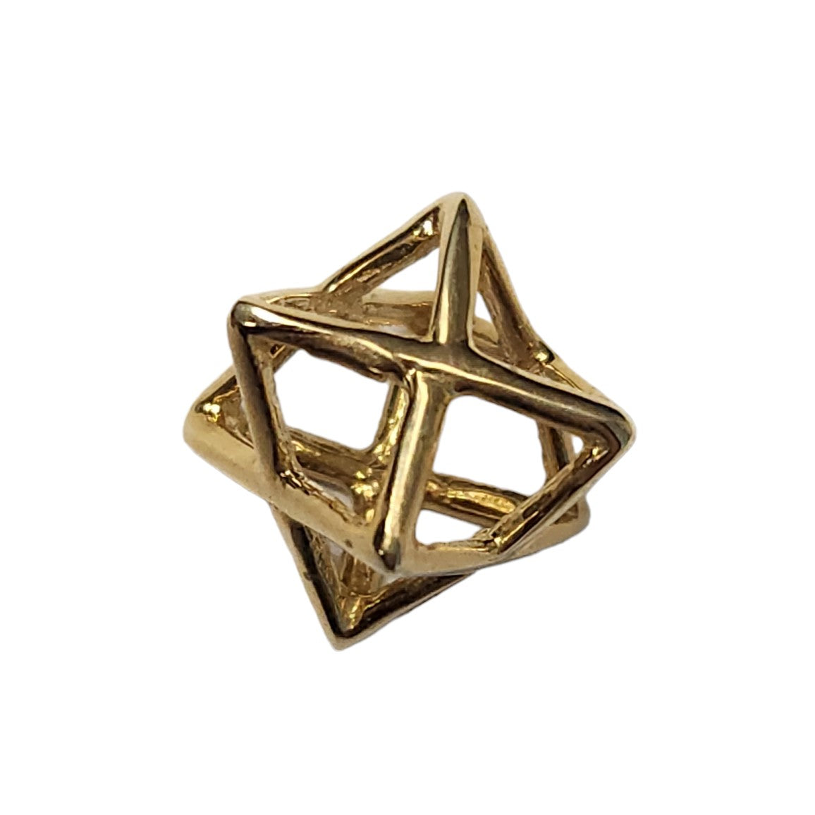 14k yellow gold  Jewish Star of David Merkava Pendant Large