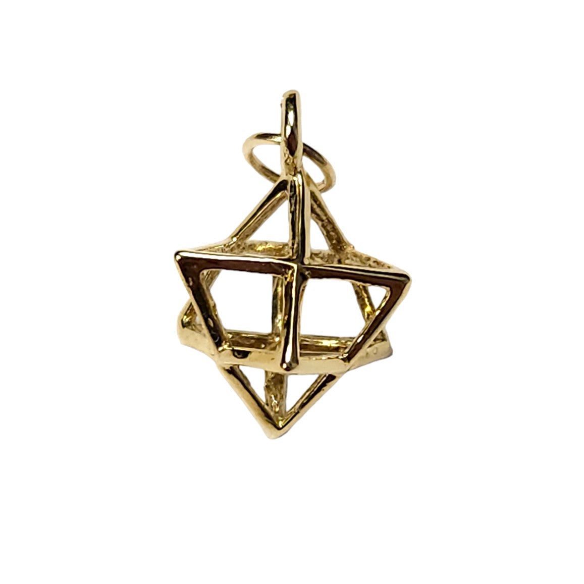 14k Jewish Star of David Merkava Pendant Medium
