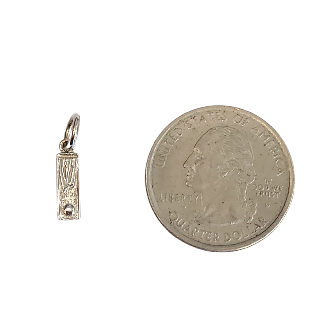14k White Gold Mezuzah Pendant Solid Small