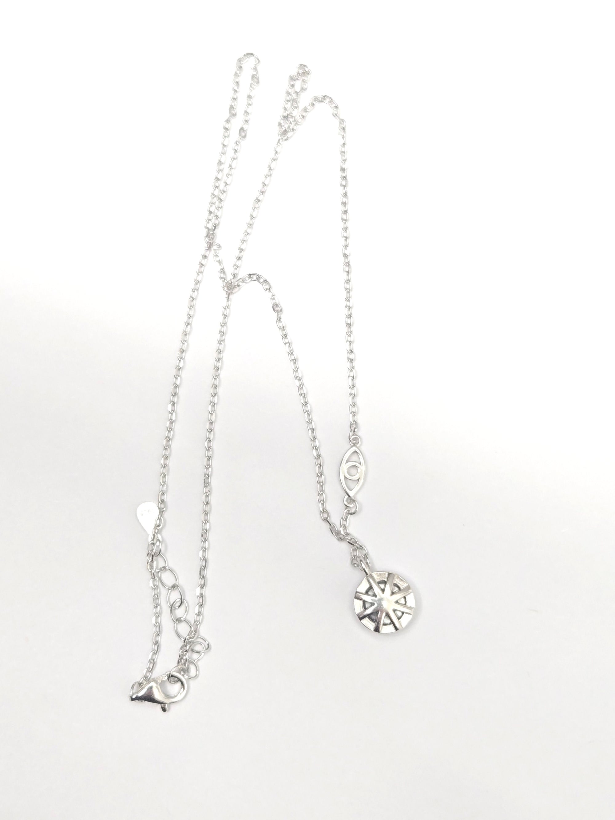 Sterling Silver Evil Eye CZ Charm Necklace