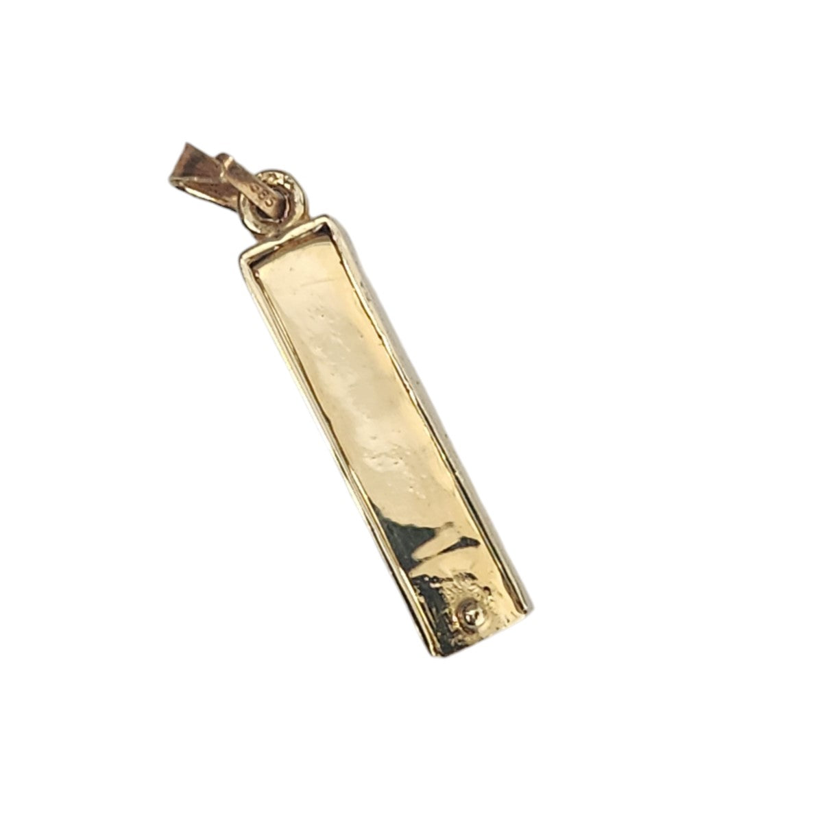 14k Yellow gold Mezuzah Chai Pendant Modern