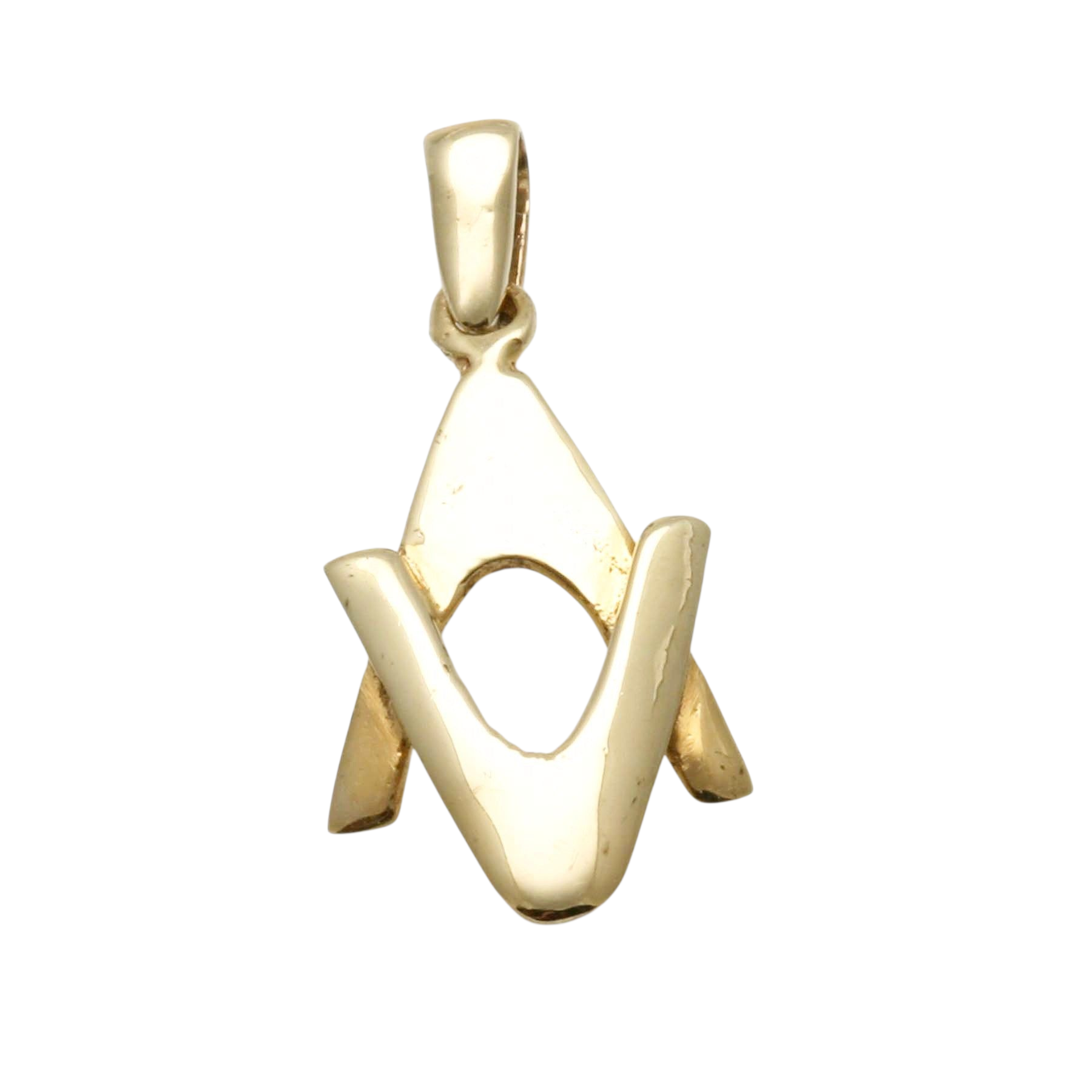 14k Yellow Gold Modern Star of David Pendant