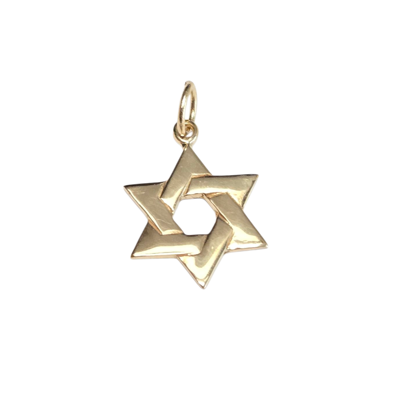 14k Yellow Gold Woven Star of David Pendant Small